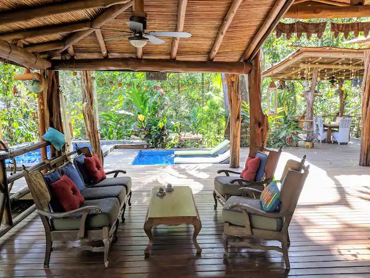 lounge and pool areas at Casa KUPU KUPU luxury home for sale samara Guanacaste Costa Rica