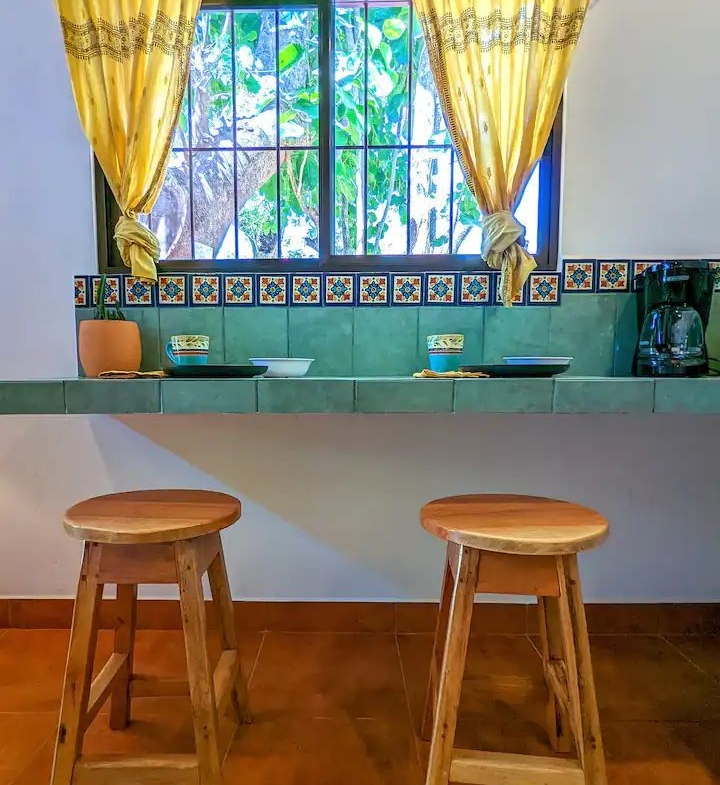 Lovely Breakfast bar with two stools at Casa Fiona home for sale Samara Guanacaste Costa Rica