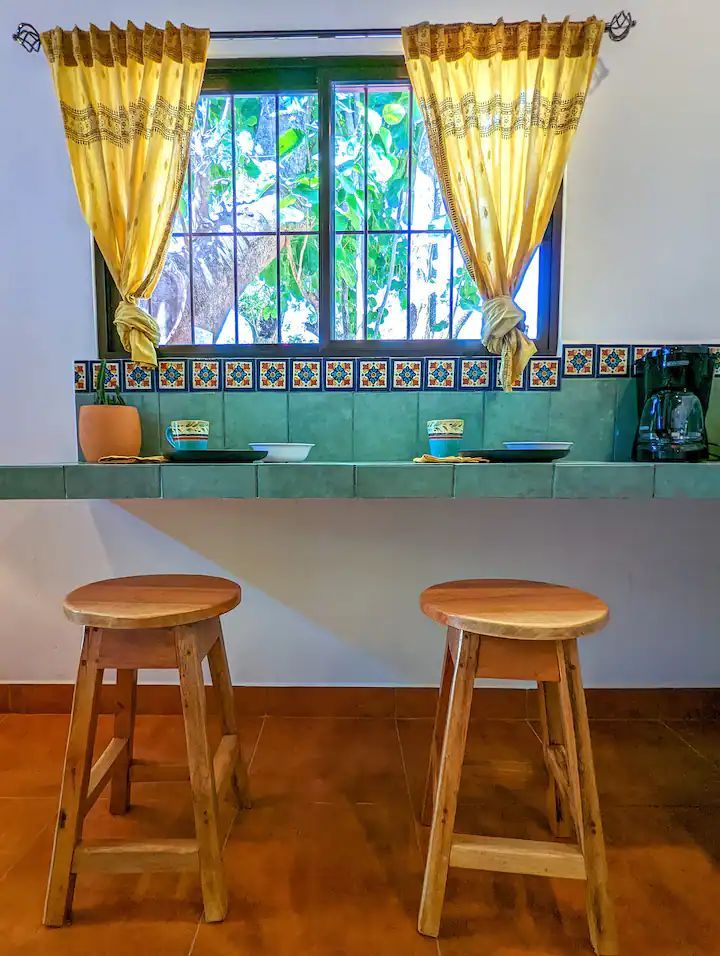 Lovely Breakfast bar with two stools at Casa Fiona home for sale Samara Guanacaste Costa Rica
