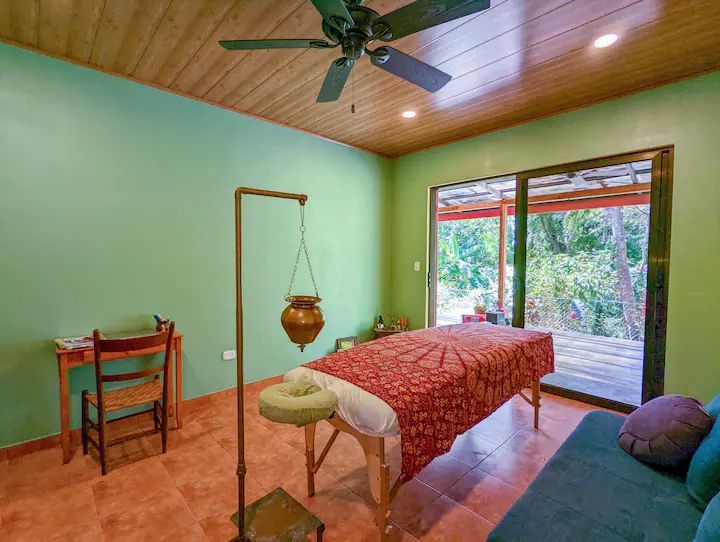 table massage in a bedroom of Casa Fiona home for sale Samara Guanacaste Costa Rica