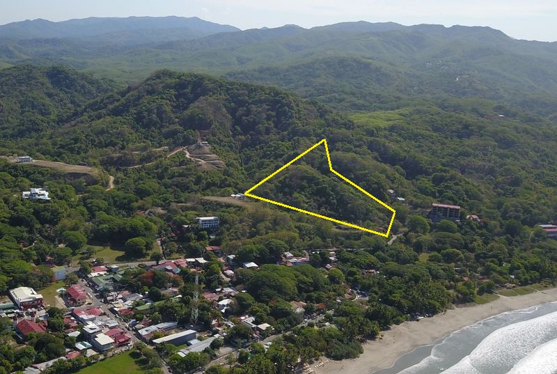 Drone view with Limits of the property Loma Vista Mar land for sale Samara Guanacaste Costa Rica