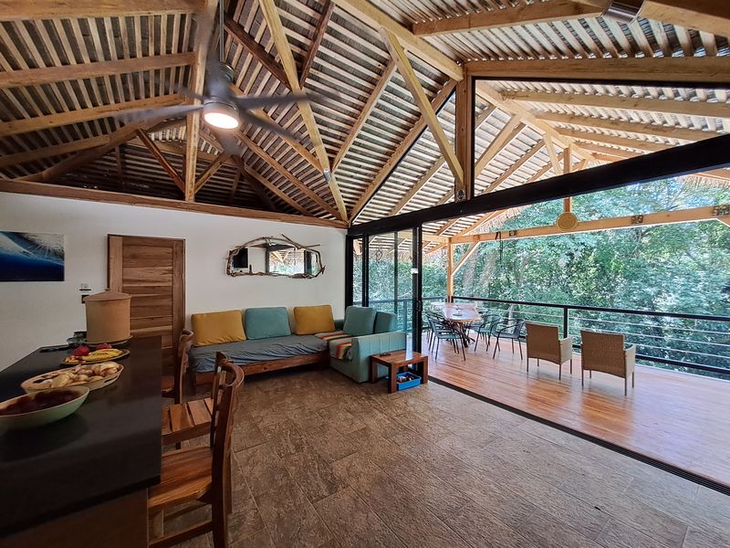 lounge are open on the terrace at Casa Jungle Oasis home for sale Samara Woods Samara Costa Rica