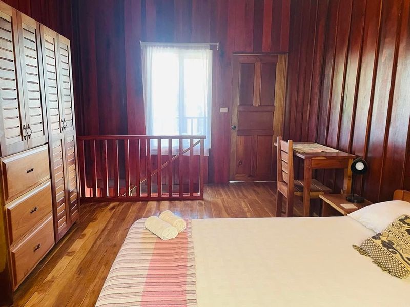 Charming wooden bedroom at Casa Surfside home for sale Samara Guanacaste Costa Rica