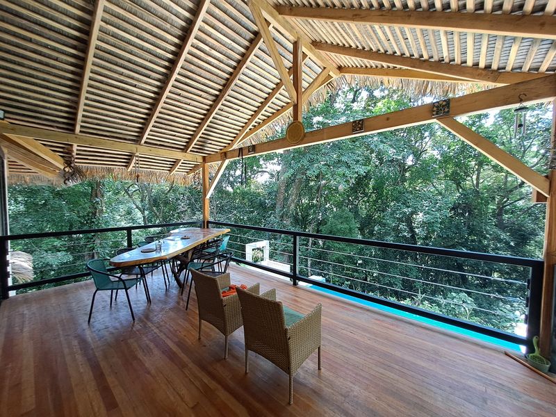 outdoor terrace of Casa Jungle Oasis home for sale Samara Woods Samara Costa Rica
